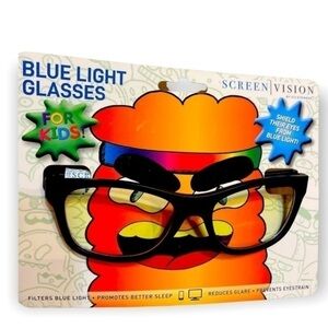 ICU eyewear blue light glasses kid black reduce glare prevents eye strain oval L